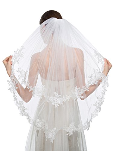 capa velo de novia de encaje y apliques
