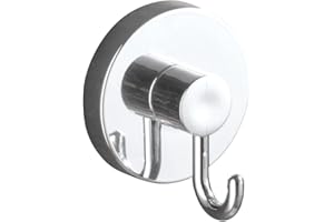 ‎WENKO WENKO Vacuum-Loc® Wandhaken im 2er Set, Handtuchhalter, Haken für Handtücher und Accessoires, Vakuum Befestigung ohne bohren, für Küche, Bad und Haushalt, verchromter Kunststoff, je 6 x 6,7 x 5 cm