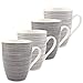 Produktbild MC-Trend 4er Set Tassen Becher im Retro Streifen Design für Kaffee Tee Kakao für Büro Küche Kantine Catering Schreibtisch - Porzellan 300ml
