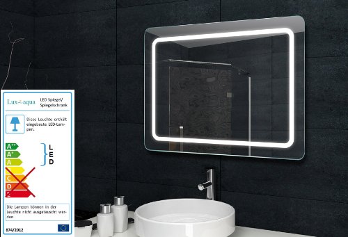 Lux-aqua Design Lichtspiegel Badezimmerspiegel LED Beleuchtung mit 1050 Lumen 80 x 60 cm MF6980 - 2