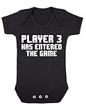 Bullshirt's Player 3 Has Entered The Game Short Sleeve Babygrow (0-3 Months, Black)