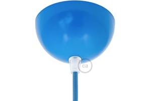 creative cables - Halbkugelförmiger, lackierter Lampenbaldachin Kit aus Metall - Hellblau