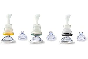 Geduoer Dispositif de sauvetage dispositif d'urgence d'étouffement, premiers secours masques RCR de 2 tailles enfants et adultes, kit anti-aspiration portable (3PC, Vert+Jaune+Noir) 1.0 unité