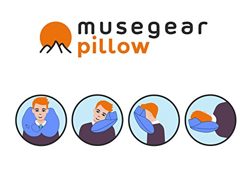 musegear® Reise Nackenkissen aufblasbar deluxe | Superweiches Fleece mit hygienischer Pumpen-Technologie | für ruhigen Schlaf unterwegs in Flugzeug, Auto | Reisekissen waschbar, klein & leicht - 3