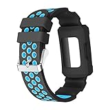 Happy Event Silikagel Buckle Band Strap Watchband Belt + Gehäuse für Fitbit Charge 3 (Blau)