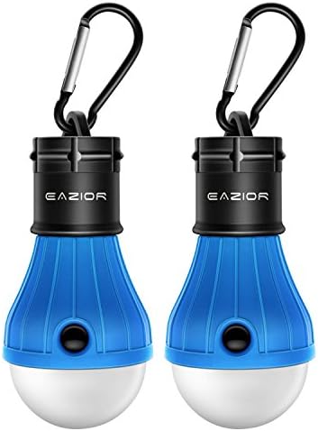 2 Pack EAZIOR Portable LED Camping Lantern Tent Light Bulb for Camping Hiking Fishing Outage Emergency Light, Outdoor Camping Lamp … (Blue)