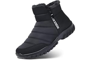 HANANI Stivali da Neve Scarpe Uomo Invernali Stivaletti Cerniera Foderato in Pelliccia Caldi Outdoor Impermeabili Scarponi Trekking Scarpe Comodo Antiscivolo