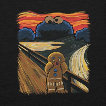 NERDO-Gingerbread-Scream-Damen-T-Shirt-Gre-S-Schwarz