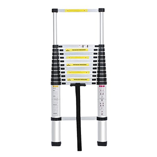 Preisvergleich Produktbild Finether Leiter Teleskopleiter 3.8M Aluleiter Anlegeleiter Mehrzweckleiter Alu max Belastbarkeit 150 kg