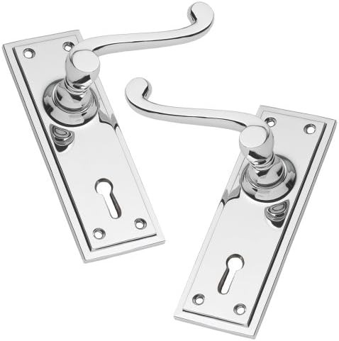 Solid Polished Chrome Tudor Lever Lock Handles