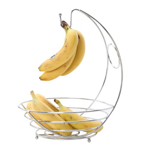 Premier Housewares Obstkorb mit Bananenhaken, Chrom - 2