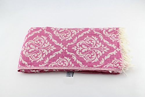 Hamam Sauna Towel Peshtemal PESTEMAL Towel 2-Ply of "My Hamam" Berry Pink Vintage Style with Weave and Fringe, ca. 90 x 160 cm 100% Cotton approx. 370 g Decorative Plaid