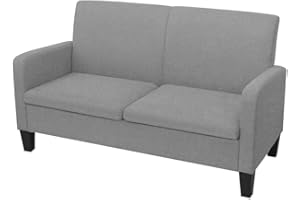 ‎VIDAXL vidaXL Sofa 2-Sitzer Zweisitzer Stoffsofa Polstersofa Loungesofa Sitzmöbel Polstermöbel Designsofa Wohnzimmersofa Hellgrau 135x65x76cm