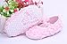 Bigood Baby Toddler Crib Bowknot Rose Lace Shoes First Walker Sneaker 11cm Pink