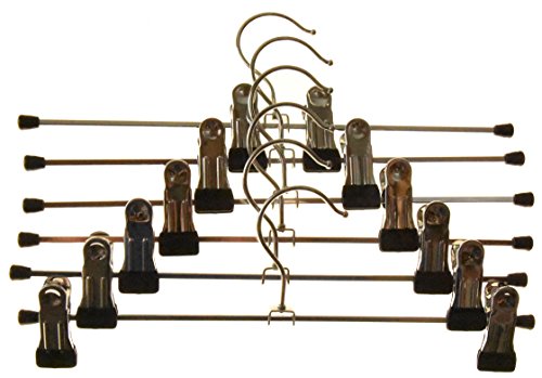 Kleiderbügel 10 St. Klammernbügel aus Metall, verschiebbaren Metallklammern 40cm (Hosen- oder Rockbügel) - 5