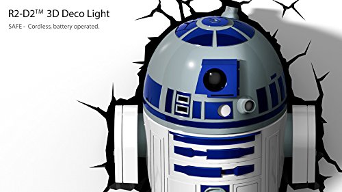 Star Wars R2-D2 3D Light FX LED Kinderlampe -Nachtlicht für kinder mit automatische Abschaltung und wandaufkleber - 4