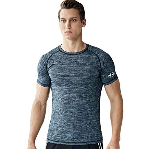 Preisvergleich Produktbild BHYDRY Neues elastisches schnell trocknendes enges Kleidungsstück für Herren. Luftdurchlässige Kurze Ärmel