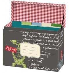 Dahey Rezeptbox Aus Holz – Mit 100 Karten, 6 Trennwänden & Umrechnungstabelle, 17,5x10,9 Cm