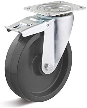 Swivel Castor with Double Stop and Heat Resistant Plastic Wheel 80mm Maximum Load 90kg