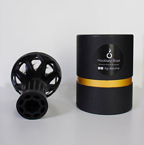 Hooksey Bowl Premium Shisha Kopf – hochwertige Verarbeitung aus Silikon und Glas (Schwarz) - 6