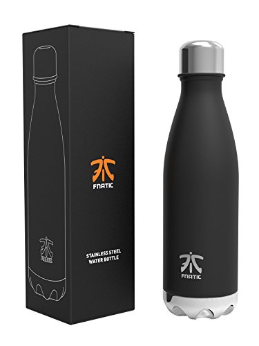 Fnatic Vacuum Insulated Steel Water Bottle, Black - 3