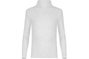 FASHION MY LOVE Kids Unisex Girls Boys Rib Polo Neck Top Turtle Neck Long Sleeve Rib Tops Size 5/6 7/8 9/10 11/12 & 13 Years