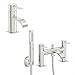 Price comparison product image ENKI Modern Square Designer Bath Filler Tap with Shower Head + Basin Mixer Tap Pack SOHO