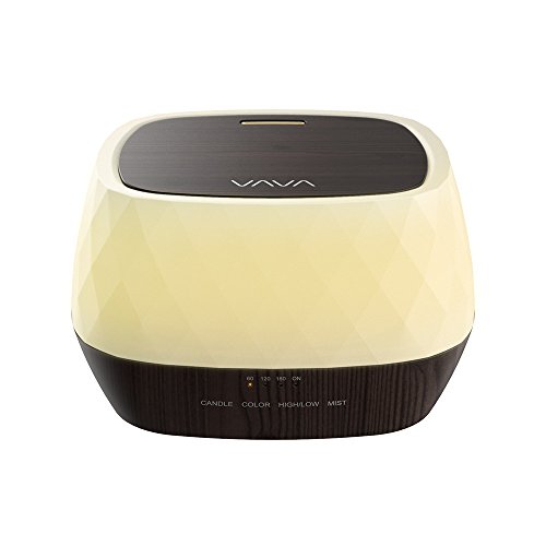 Aroma Diffuser VAVA 500ml Ätherische Öle Diffuser Timer Niedrigwasserschutz Kerzenbeleuchtung 7 LED Farben