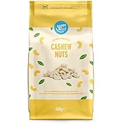 Amazon Marke - Happy Belly Ganze naturbelassene und ungesalzene Cashewnüsse, 500 g