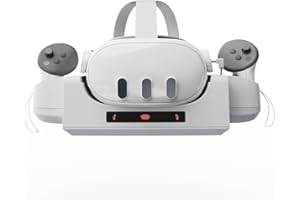 BeisDirect Ladestation für Meta Quest 3 VR-Headset und Touch-Controller, Ladestation Ständer für Meta Quest 3 VR Wandmontage Grip Ladestation + VR Headset Storage Rack