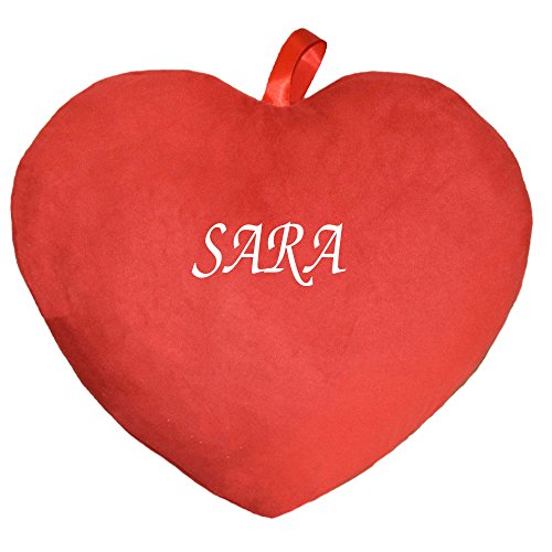 Herzkissen bedruckt mit Vornamen Sara rot