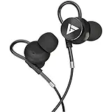 Boult Audio BassBuds Loop in-Ear Wired Earphones with Mic and 12mm Powerful Driver for Extra Bass, Mobile Headset with Customizable Ear Loop (Black)