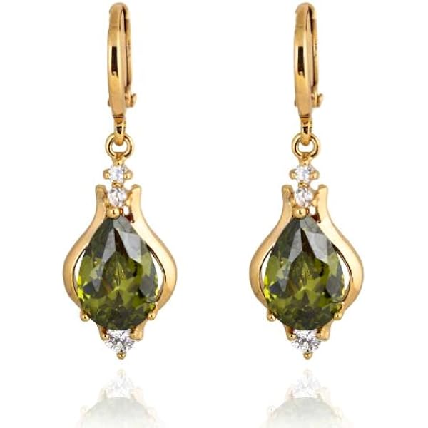Orecchini Pendenti A Fiore Con Zirconia Cubica | Placcati Oro Giallo | Yazilind