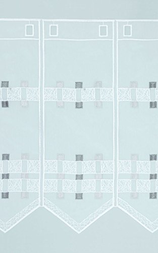 Scheibengardine von LYSEL® – Karo “ (Bx H) 96cm * 60cm“ grau - 2