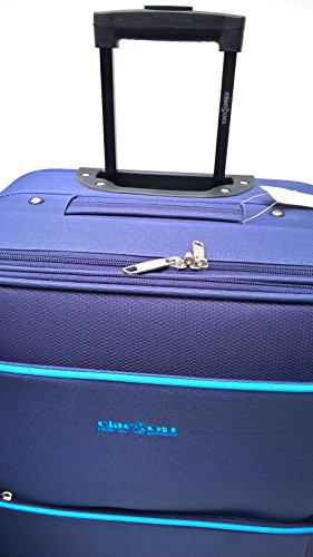 Set 3 Trolley Clacson Semirigidi 2 ruote Resistente Economico Espandibile  con Trolley Bagaglio a Mano idoneo Ryanair cm.55x40x20 Set valige bagaglio  cabina (Blu) - Miglioritrolley.it