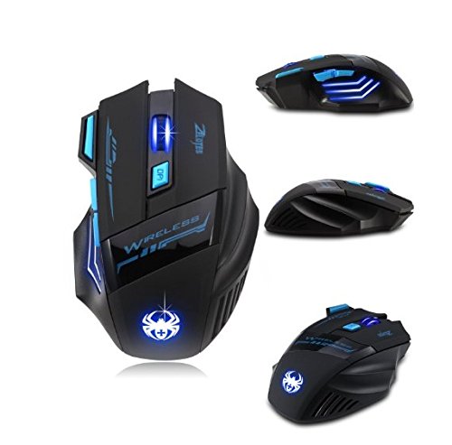 AFUNTA Ratones Zelotes Wireless Gaming Mouse con 7 Bot  n DPI ajustable 600 1000 1600 2400 LED para PC Gamer Mac Computer