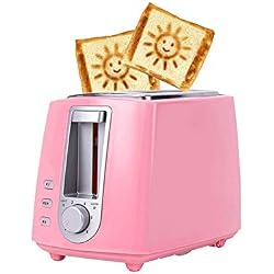 RENXR Grille-Pain à 2 tranches, Toasters en Acier Inoxydable Beau modèle Smiley avec Annuler Fonction décongeler Extra Large Fente Compact pour Pain Gaufres
