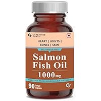CF Salmon Fish Oil 1000mg Capsule for Men & for Women with Omega 3 300mg: EPA 180mg, DHA 120mg Supplement – 90 Softgel Capsules