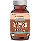 CF Salmon Fish Oil 1000mg Capsule for Men & for Women with Omega 3 300mg: EPA 180mg, DHA 120mg Supplement – 90 Softgel Capsules