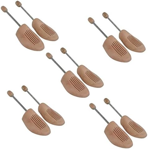 5 pairs of wooden spiral spring shoe tree Gr. 36-46 Real Wood NEW Men/Women