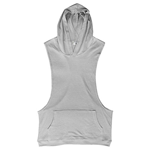 CHIC-CHIC Herren Sport T-Shirt Sweatshirt Hood West Tank Top mit Kapuze Weste Ärmellos Kapuzenshirt Fitness Gym Joggen - 2