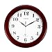 Produktbild LESHP Funk Wanduhr Holz Holzwanduhr 32cm, Deutschland DCF Funkgesteuert, Wein Rot