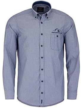 CASAMODA Casual Fit Hemd Langarm Button Down Kragen Streifen blau