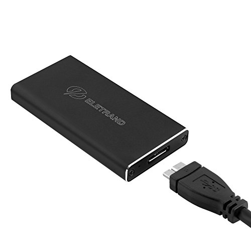 [Unterstützt UASP]Eletrand USB3.0 NGFF M.2 Aluminium SSD Externes Gehäuse Adapter Case mit USB 3.0 Datenkabel, Hochgeschwindigkeits 5 Gb/s (schwarz)