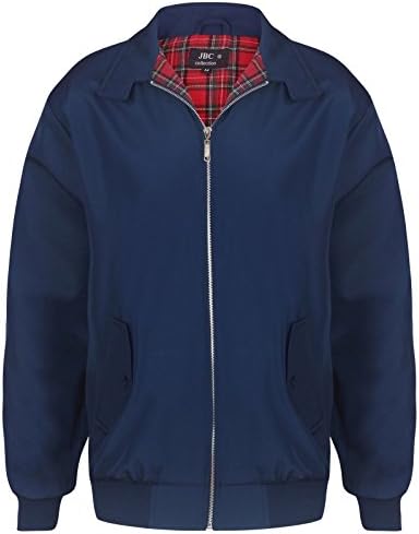 Mens Harrington Vintage Collared Jacket Black, Stone, Navy And Grey Size: S - 5XL (XX-Large, Navy)