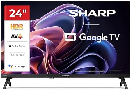 Sharp 24HF2365E - GOOGLE TV, 24" HD, FRAMELESS, 60Hz, Bluetooth, Sonido 2x3W, HDMI x3, USB x2, Colore nero