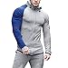 Produktbild Kapuzenpullover Herren, ABsoar Spleißen Knopf Sweatjacke Trainning Jacke Freizeit Hoodie Männer Langarm Sportshirt Mantel Slim Fit Kapuzenpulli Streifen Pullover