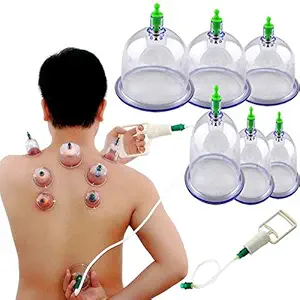 np NAVEEN PLASTIC Hijama Therapy Bio-magnetic Chinese Vacuum Cupping Therapy Set of 6 Cup