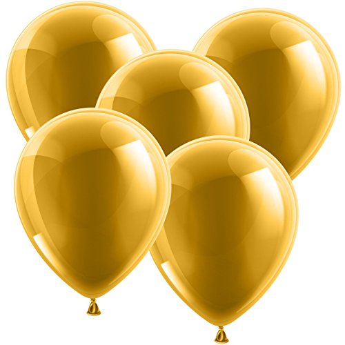 50x Rundballons GOLD GLÄNZEND Ø30cm + Geschenkkartenset + PORTOFREI mgl. + Helium & Ballongas geeignet. High Quality Premium Ballons vom Luftballonprofi & deutschen Heliumballon Experten. Tolle Luftballondeko und Geschenkidee mit Ballons.