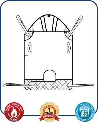 Mackworth Classic Universal Hoist Sling with Head Support & loop Attachments (Extra Extra Large, Solid Polyester)